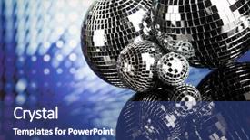  Presentation with sound waves - Slide set with balls sound waves and music background and a ocean colored foreground