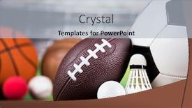  Presentation with sports balls - Amazing theme having balls-sports-equipment-winner-background backdrop and a light blue colored foreground