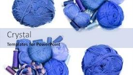  Presentation with yarn - Slide deck featuring balls-with-blue-threads-blue background and a light blue colored foreground