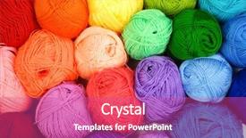  Presentation with rainbow - Presentation theme enhanced with balls with colored threads rainbow background and a coral colored foreground