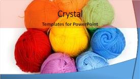  Presentation with abstract rainbow color prism - Presentation design having balls with colored threads rainbow background and a gold colored foreground