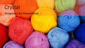  Presentation with rainbow - Audience pleasing slide deck consisting of balls with colored threads rainbow backdrop and a red colored foreground