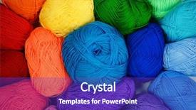  Presentation with abstract rainbow color prism - Slide deck featuring balls with colored threads rainbow background and a violet colored foreground