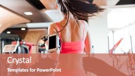  Presentation with running treadmill - Colorful PPT theme enhanced with balnk screen smartphone running backdrop and a coral colored foreground