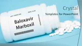  Presentation with influenza - Presentation design enhanced with baloxavir-marboxil-antiviral-agent background and a arctic colored foreground