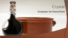  Presentation with bowl - PPT theme with balsamic-vinegar-and-earthenware-bowl background and a light gray colored foreground