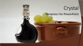  Presentation with grape - Colorful slides enhanced with balsamic-vinegar-and-earthenware-bowl backdrop and a light gray colored foreground