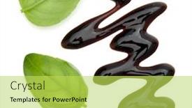  Presentation with salad dressing - Slides enhanced with balsamic-vinegar-cream-and-basil background and a yellow colored foreground