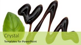  Presentation with salad dressing - Presentation theme featuring balsamic-vinegar-cream-and-basil background and a yellow colored foreground