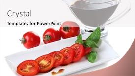  Presentation with apple cider vinegar histrory - Presentation theme having balsamic-vinegar-tomato-and-basil background and a white colored foreground