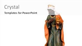  Presentation with ceramic - Theme enhanced with baltasar one of the three wise men ceramic figure isolated on white background background and a white colored foreground