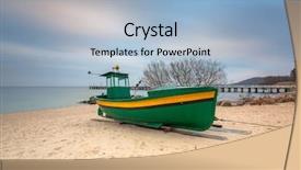  Presentation with beach ball sand dunes - Presentation theme consisting of baltic beach in gdynia orlowo background and a light blue colored foreground