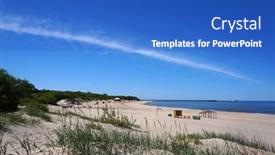  Presentation with beach ball sand dunes - Amazing presentation design having baltic-beach-in-palanga-lithuania backdrop and a cobalt blue colored foreground