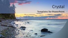  Presentation with cliff - Amazing slide set having baltic sea and cliff backdrop and a light blue colored foreground