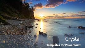  Presentation with history of baltic republics - Slides with baltic sea and cliff background and a ocean colored foreground