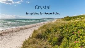  Presentation with sea - Presentation theme featuring baltic-sea-beach-and-dunes background and a light blue colored foreground