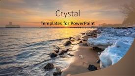  Presentation with sea - Presentation theme with baltic-sea-beach-in-babie background and a coral colored foreground