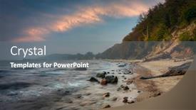  Presentation with sea - Theme having baltic-sea-beach-in-gdynia background and a gray colored foreground