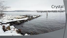  Presentation with sunset coast of the sea - Presentation theme featuring baltic sea coast near karlshamn background and a white colored foreground