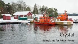  Presentation with sunset coast of the sea - PPT layouts having baltic sea coast near karlshamn background and a light gray colored foreground