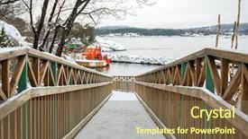  Presentation with sunset coast of the sea - PPT theme featuring baltic sea coast near karlshamn background and a tawny brown colored foreground