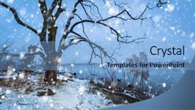  Presentation with sunset coast of the sea - Presentation design enhanced with baltic sea coast near solvesborg background and a light blue colored foreground