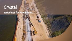  Presentation with strengthening - Beautiful theme featuring baltic sea coastline building backdrop and a coral colored foreground