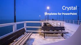  Presentation with history of baltic republics - Theme consisting of baltic sea in gdansk poland background and a cobalt blue colored foreground