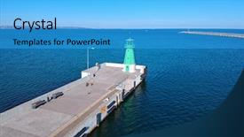  Presentation with history of baltic republics - Beautiful presentation featuring baltic sea in gdansk poland backdrop and a cyan colored foreground