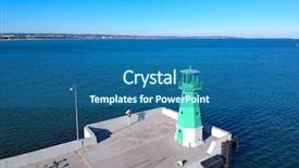  Presentation with lighthouse - Colorful PPT theme enhanced with baltic sea in gdansk poland backdrop and a ocean colored foreground