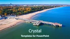  Presentation with history of baltic republics - Presentation design enhanced with baltic sea pier in gdansk background and a ocean colored foreground