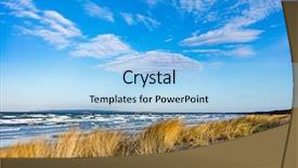  Presentation with waves - Presentation design having baltic sea with golden dune background and a light blue colored foreground