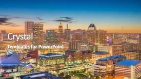  Presentation with maryland - PPT theme having baltimore maryland usa city skyline background and a coral colored foreground