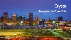  Presentation with maryland - PPT theme featuring baltimore skyline and inner background and a ocean colored foreground