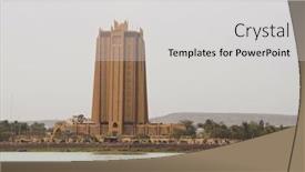  Presentation with bank building - PPT theme having bamako-mali-february-15-2012 background and a light gray colored foreground