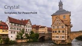  Presentation with bavaria - Beautiful presentation theme featuring bamberg cityscape with the medieval altes rathaus old town hall and stone bridge over the regnitz river bavaria germany europe bamberg is one of most popular travel destinations in germany backdrop and a lemonade colored foreground