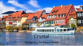  Presentation with bavaria - Slide deck consisting of bamberg town traditional colorful house background and a teal colored foreground