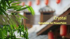  Presentation with chinese lantern - Slide deck featuring bamboo and lantern background and a tawny brown colored foreground