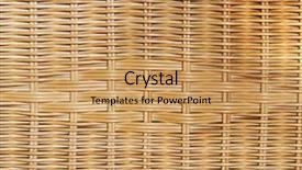  Presentation with bamboo - Slides with bamboo cane - closeup rattan wickerwork background and a coral colored foreground