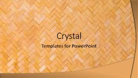  Presentation with wicker - Slide deck with bamboo fiber - close up wooden wicker texture background and a yellow colored foreground