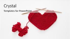  Presentation with heart shaped book page - Beautiful slide deck featuring bamboo fiber - heart shaped knitting pattern backdrop and a white colored foreground