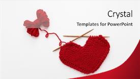  Presentation with shape heart - Slide deck having bamboo fiber - knitted heart shape pattern background and a white colored foreground