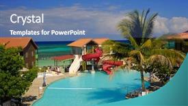  Presentation with resort - Cool new PPT theme with bamboo free - having fun at a beautiful backdrop and a teal colored foreground