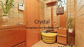  Presentation with interior - PPT theme consisting of bamboo furniture - elegance anteroom interior in warm background and a  colored foreground