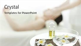  Presentation with oil - PPT theme consisting of bamboo furniture - flower and oil background and a white colored foreground