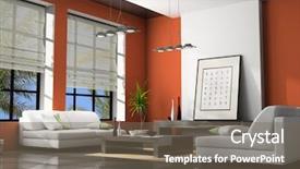  Presentation with interior decorating home - Slide set with bamboo furniture - home interior with sofas red background and a gray colored foreground