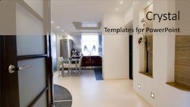  Presentation with apartment - Slides enhanced with bamboo furniture - modern apartment hall interior photo background and a mint green colored foreground