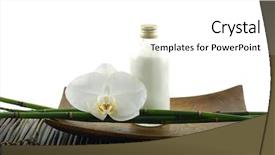  Presentation with oil rig in white and black - PPT theme having bamboo grove and massage oil background and a white colored foreground