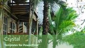  Presentation with coconut - Colorful presentation theme enhanced with bamboo-house-and-garden backdrop and a tawny brown colored foreground