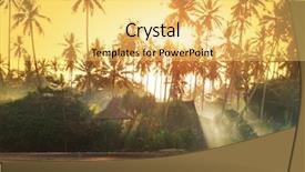  Presentation with bamboo - Audience pleasing slides consisting of bamboo huts on tropical island backdrop and a yellow colored foreground